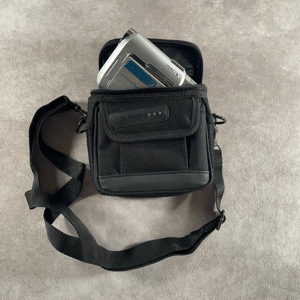 90s Y2K Icon Crossbody Shoulder Bag Camera Camcorder Multi-Pocket Black Case VTG